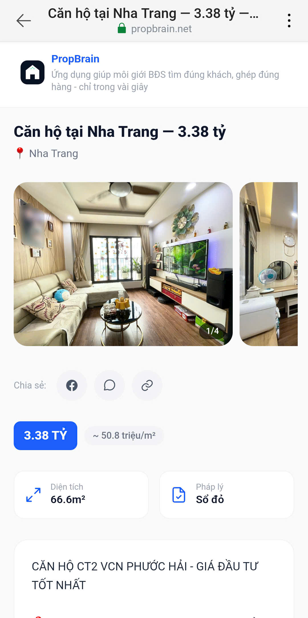 Web Card BĐS chia sẻ qua Zalo/Facebook